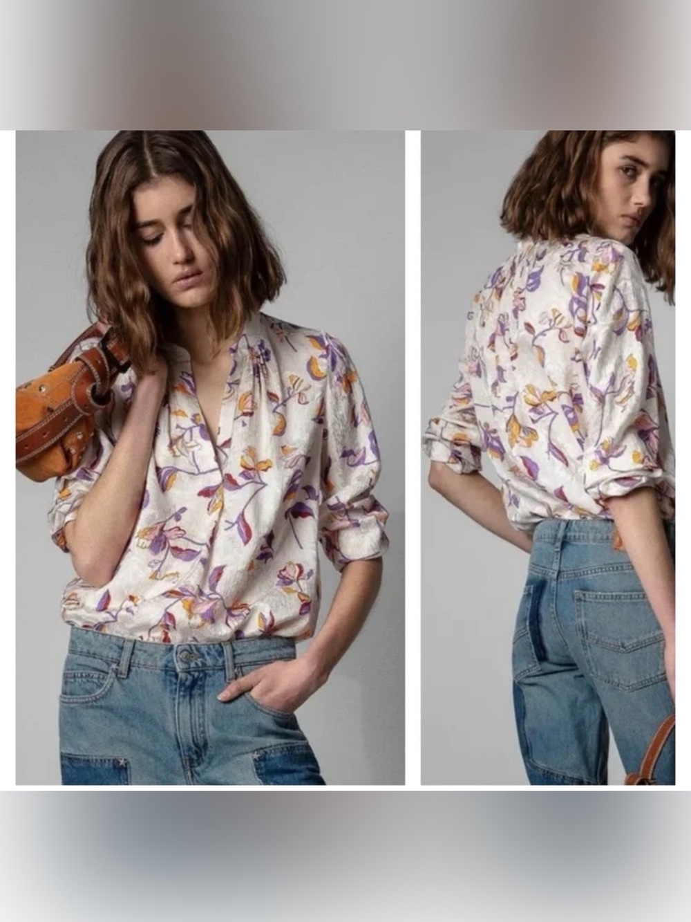 Zadig & Voltaire Tink Jac Cut Flowers Blouse - XS - Silk Blend Floral Top